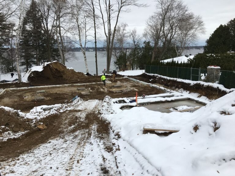 Foundation going in beside Kempenfelt Bay in early winter