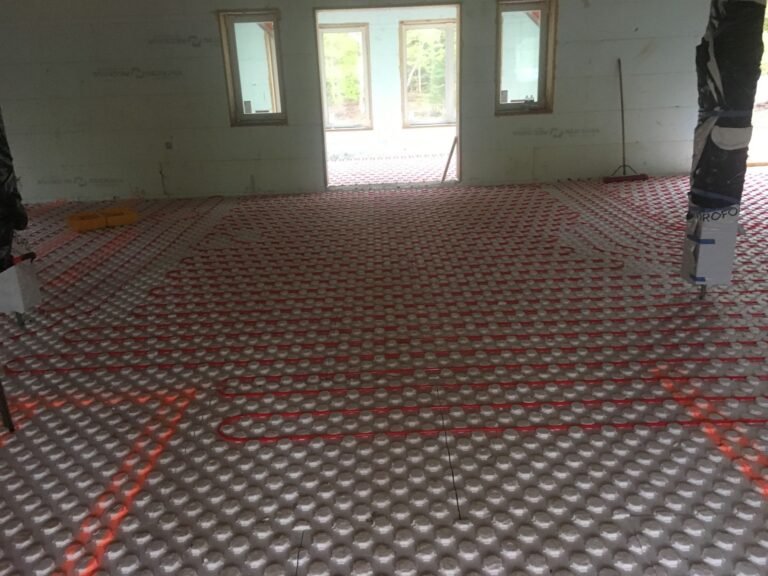 Radiant heat tubing on the slab inside ICF walls